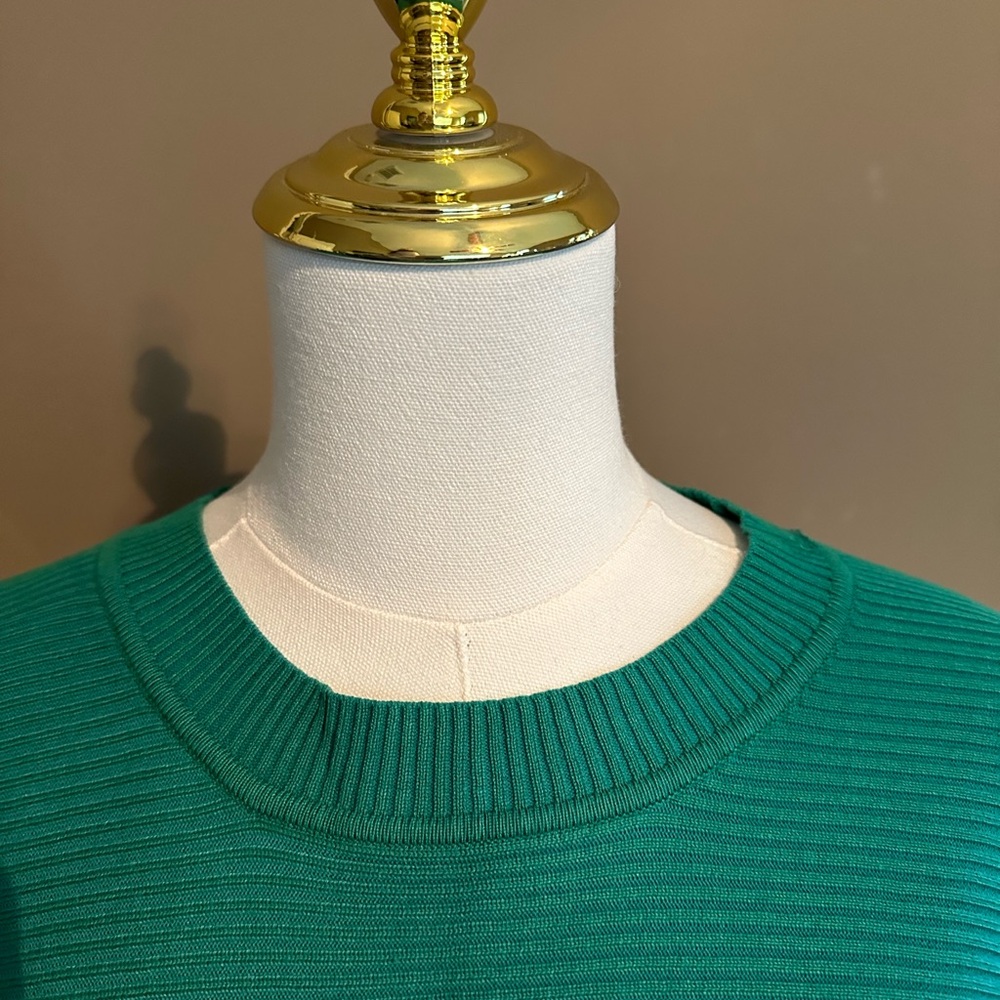 Pink Rose Green Ribbed Women's Sweater Size XL - Picture 4 of 6